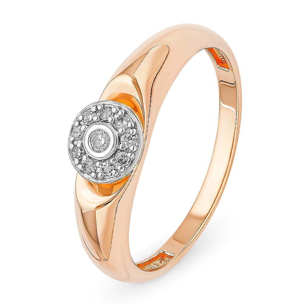 

Кольцо женское из красного золота с бриллиантом 585Gold 101012849, р, 101012849