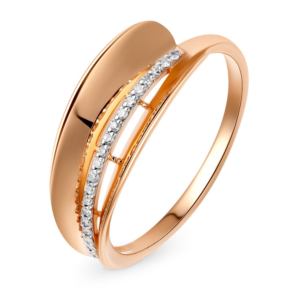 

Кольцо женское из красного золота с бриллиантом 585Gold 101012640, р. 18,5, 101012640