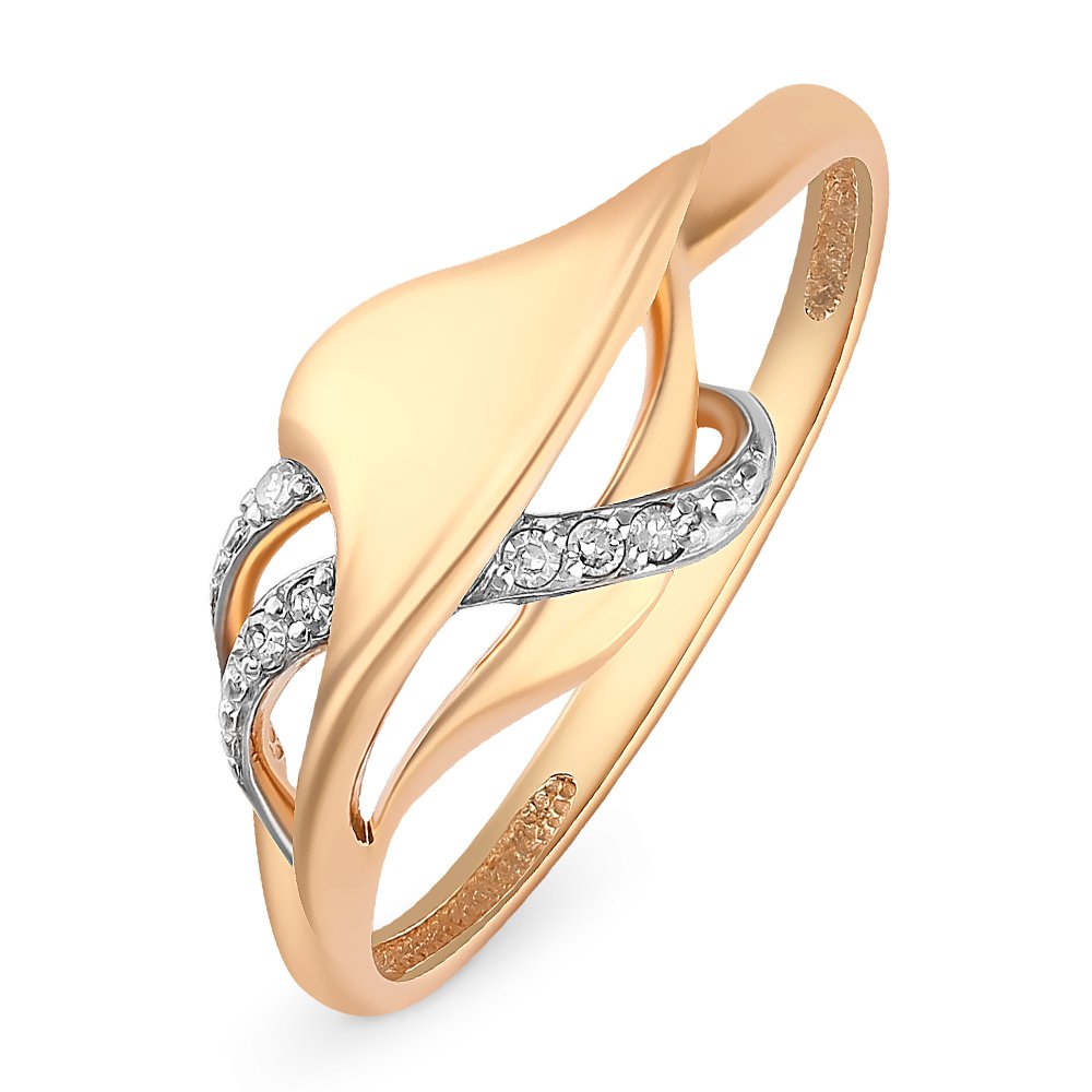 

Кольцо женское из красного золота с бриллиантом 585Gold 101012579, р, 101012579