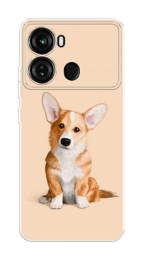 

Чехол на Itel P40 "Грустный Корги", Коричневый;бежевый, 3201350-1