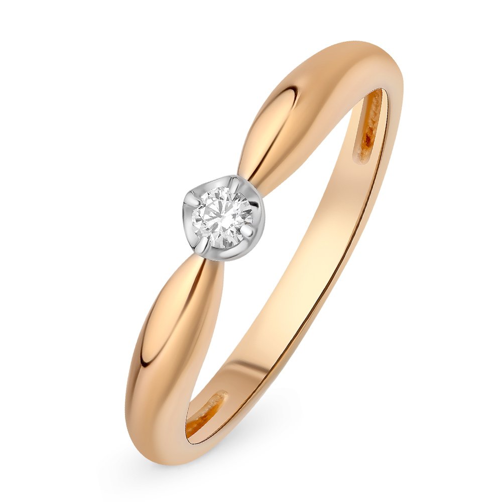 

Кольцо женское из красного золота с бриллиантом 585Gold 101011438, р. 15,5, 101011438