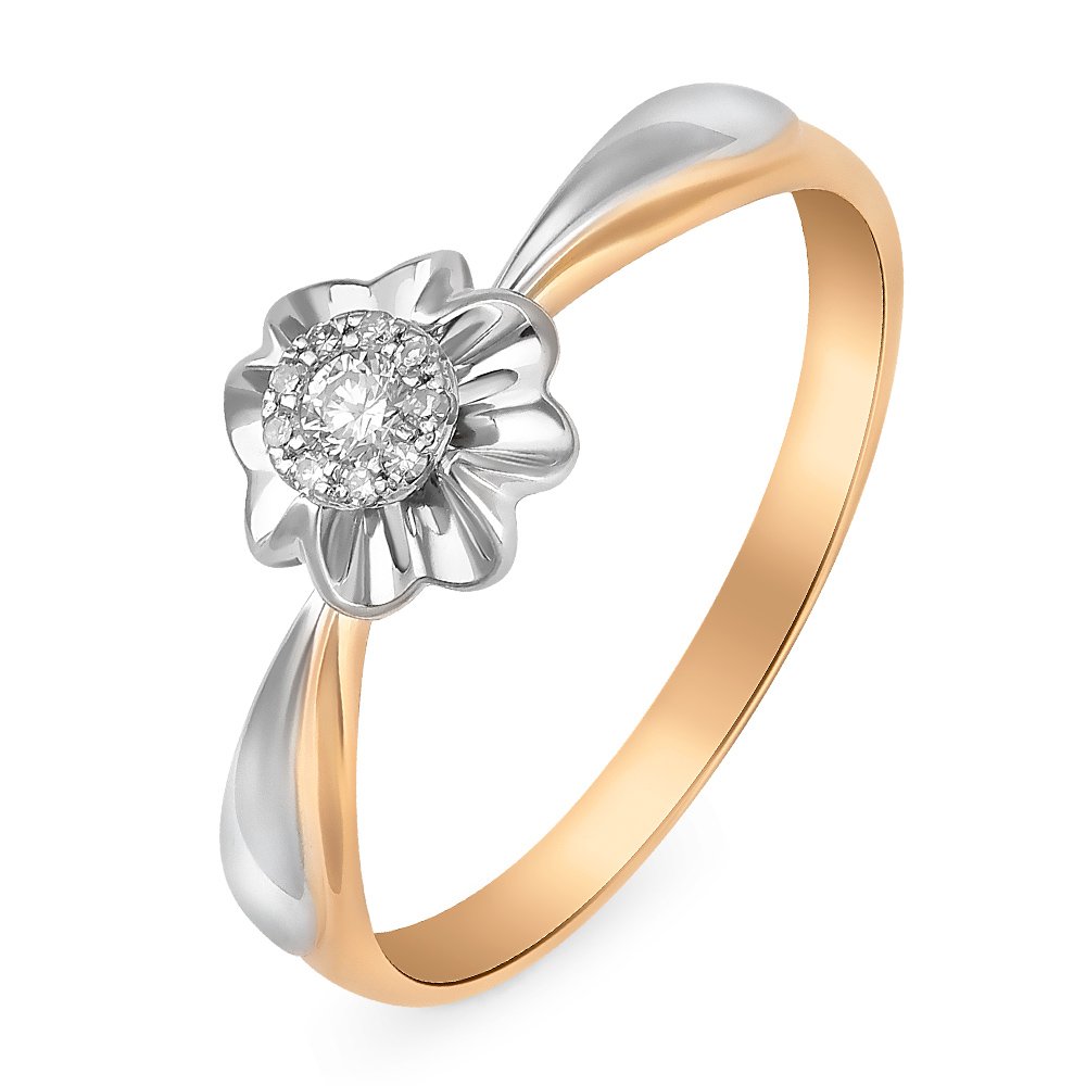

Кольцо женское из красного золота с бриллиантом 585Gold 101012486, р, 101012486