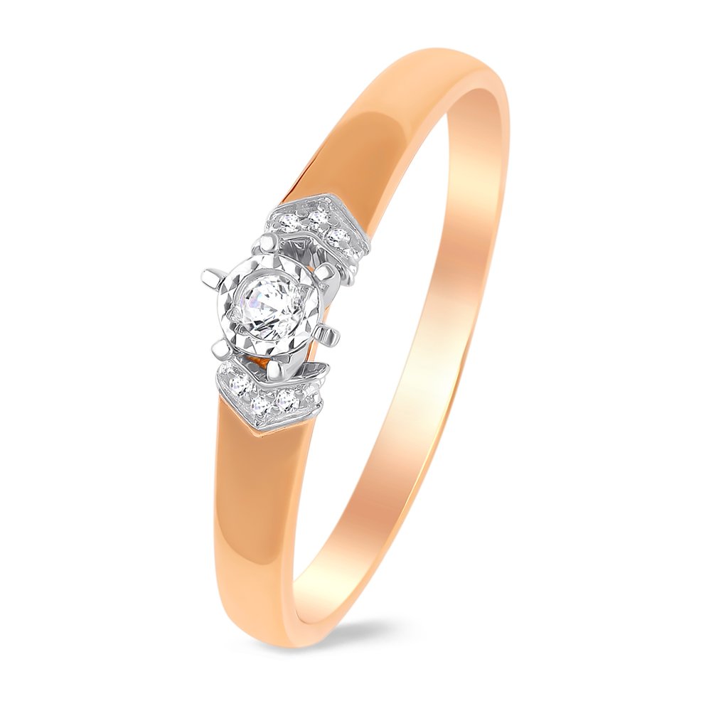 

Кольцо женское из красного золота с бриллиантом 585Gold 101012481, р, 101012481