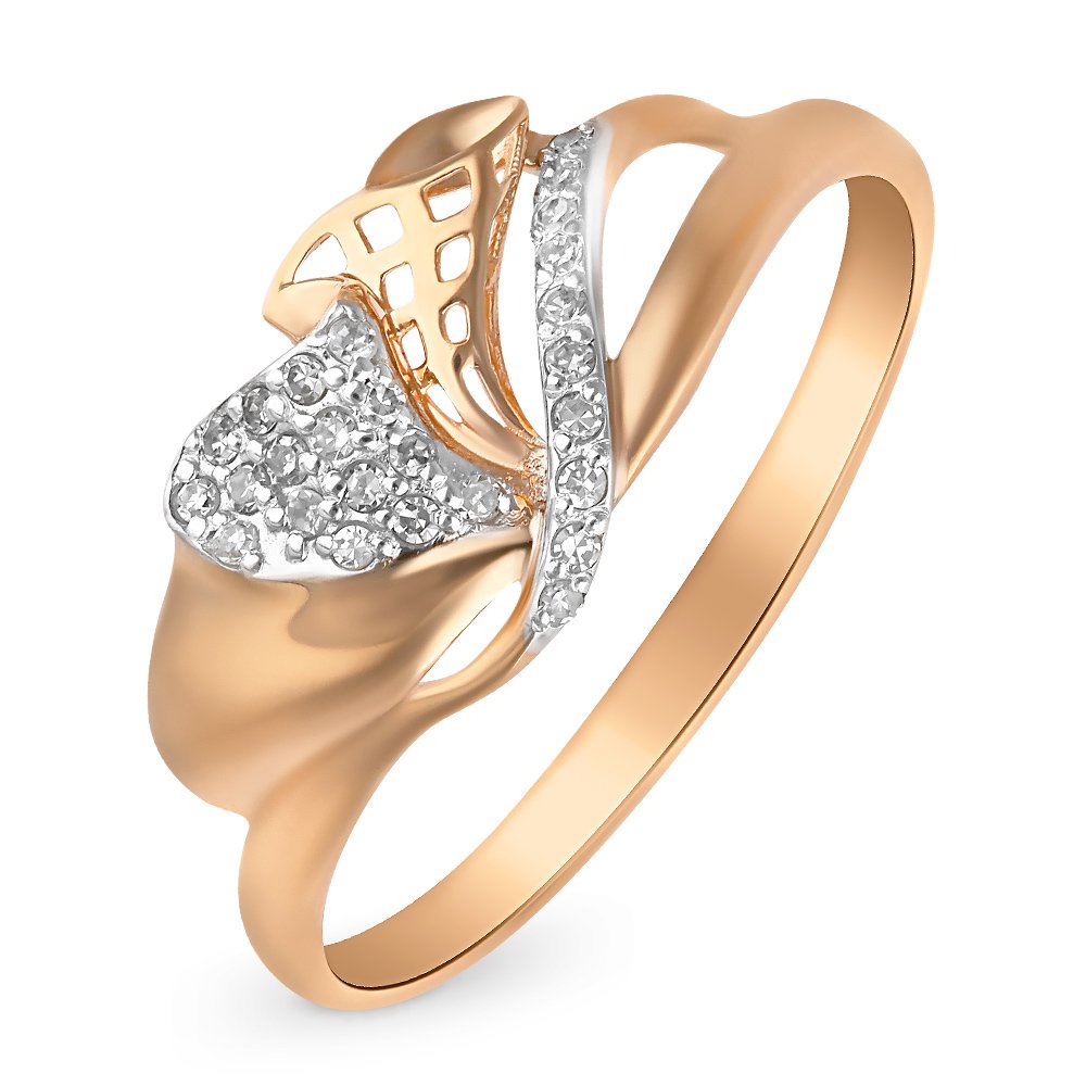 

Кольцо женское из красного золота с бриллиантом 585Gold 101012311, р, 101012311