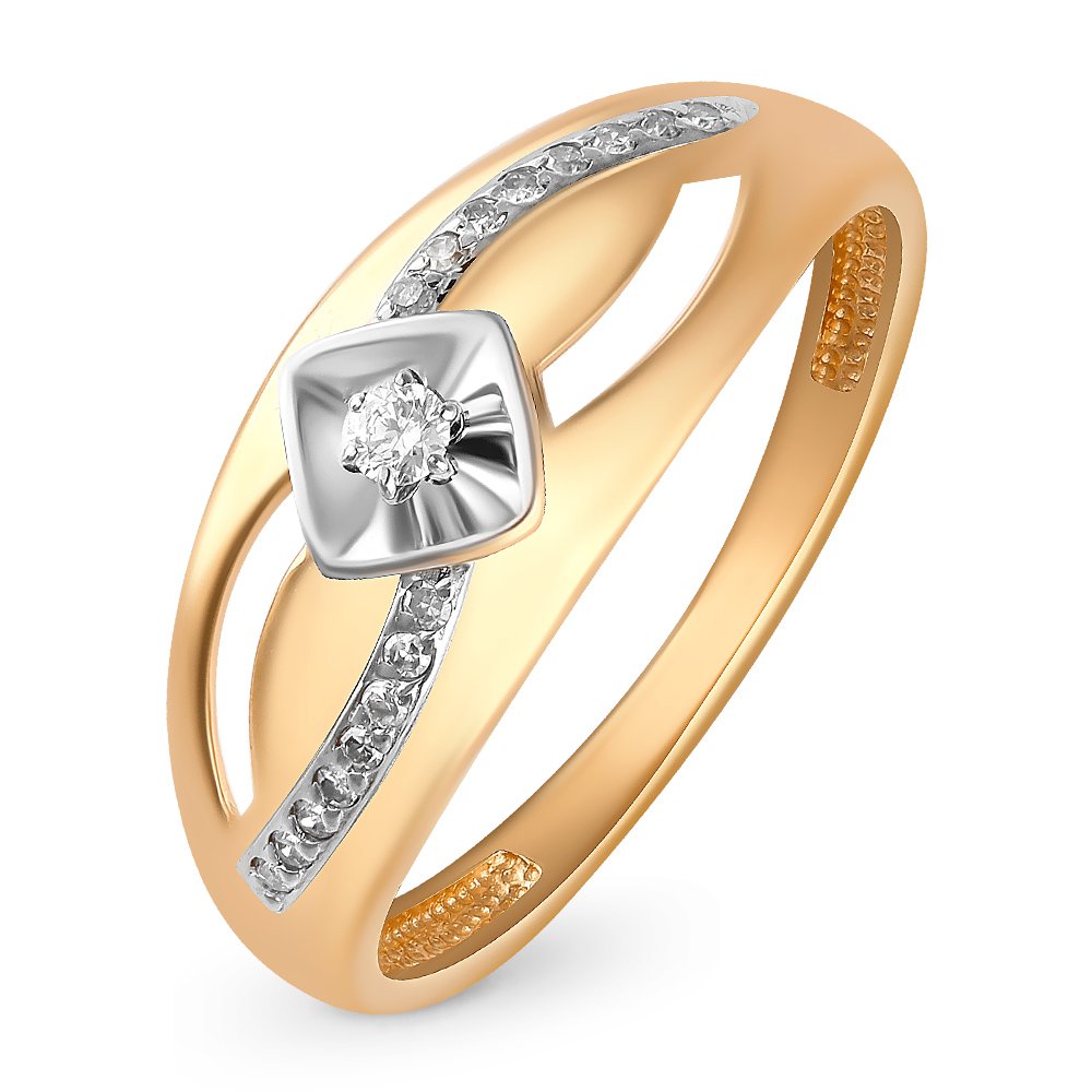 

Кольцо женское из красного золота с бриллиантом 585Gold 101012334, р, 101012334