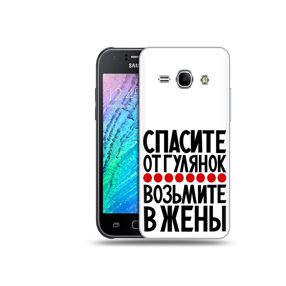 

Чехол MyPads Tocco для Samsung Galaxy J1 Спасите от гулянок возьмите в жены, Прозрачный, Tocco