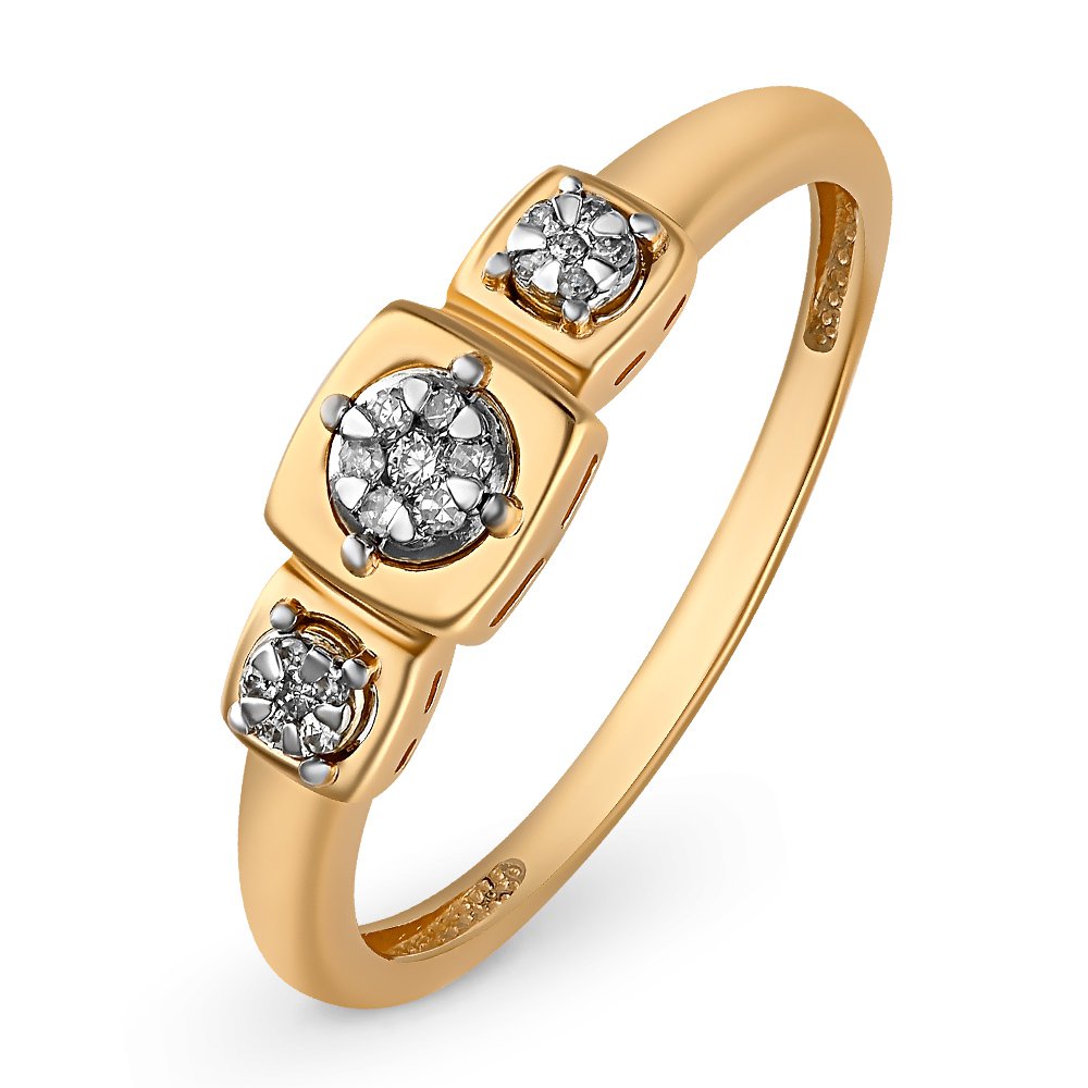 

Кольцо женское из красного золота с бриллиантом 585Gold 101012265, р, 101012265