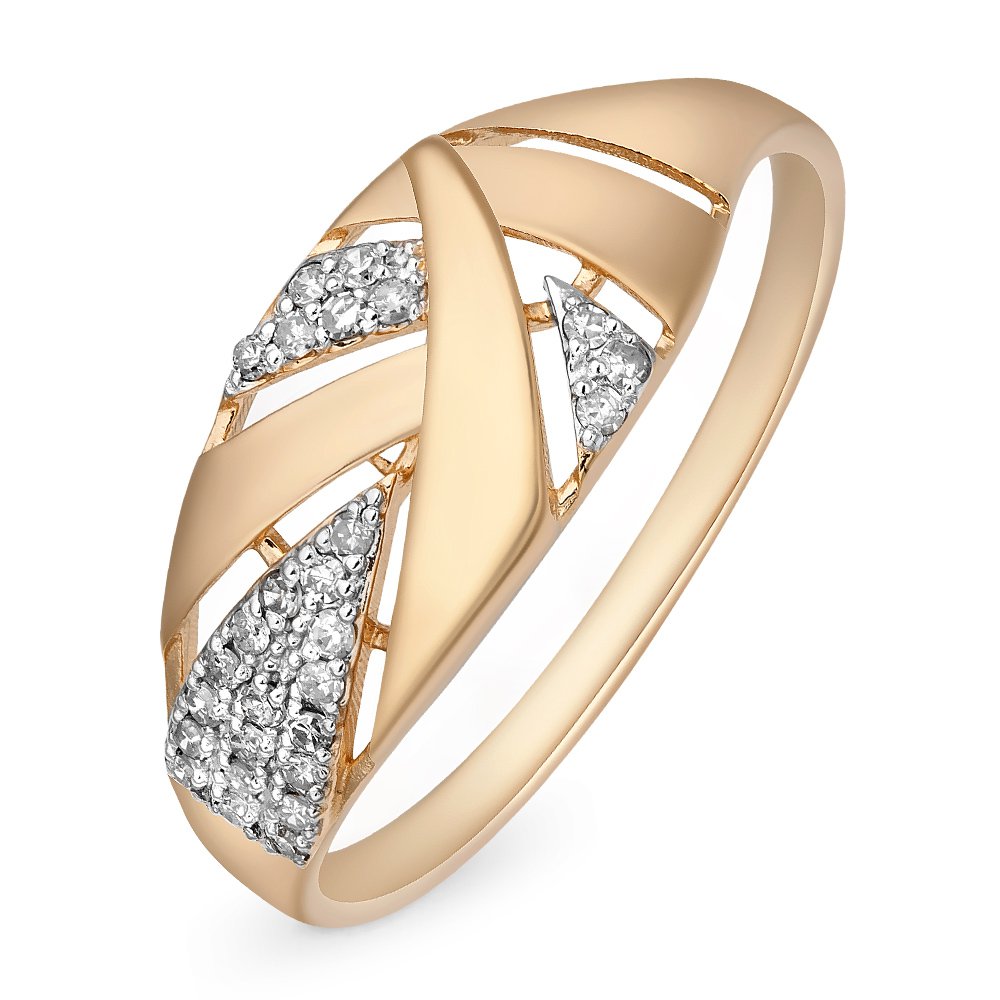 

Кольцо женское из красного золота с бриллиантом 585Gold 101012077, р, 101012077