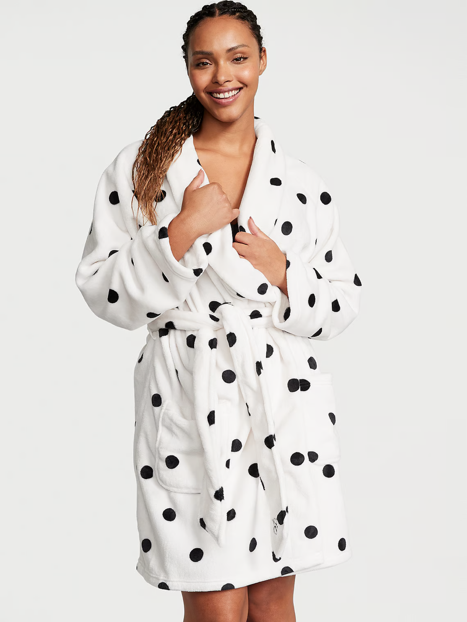 

Халат женский Victoria's Secret Short Plush Robe белый XS-S, Short Plush Robe