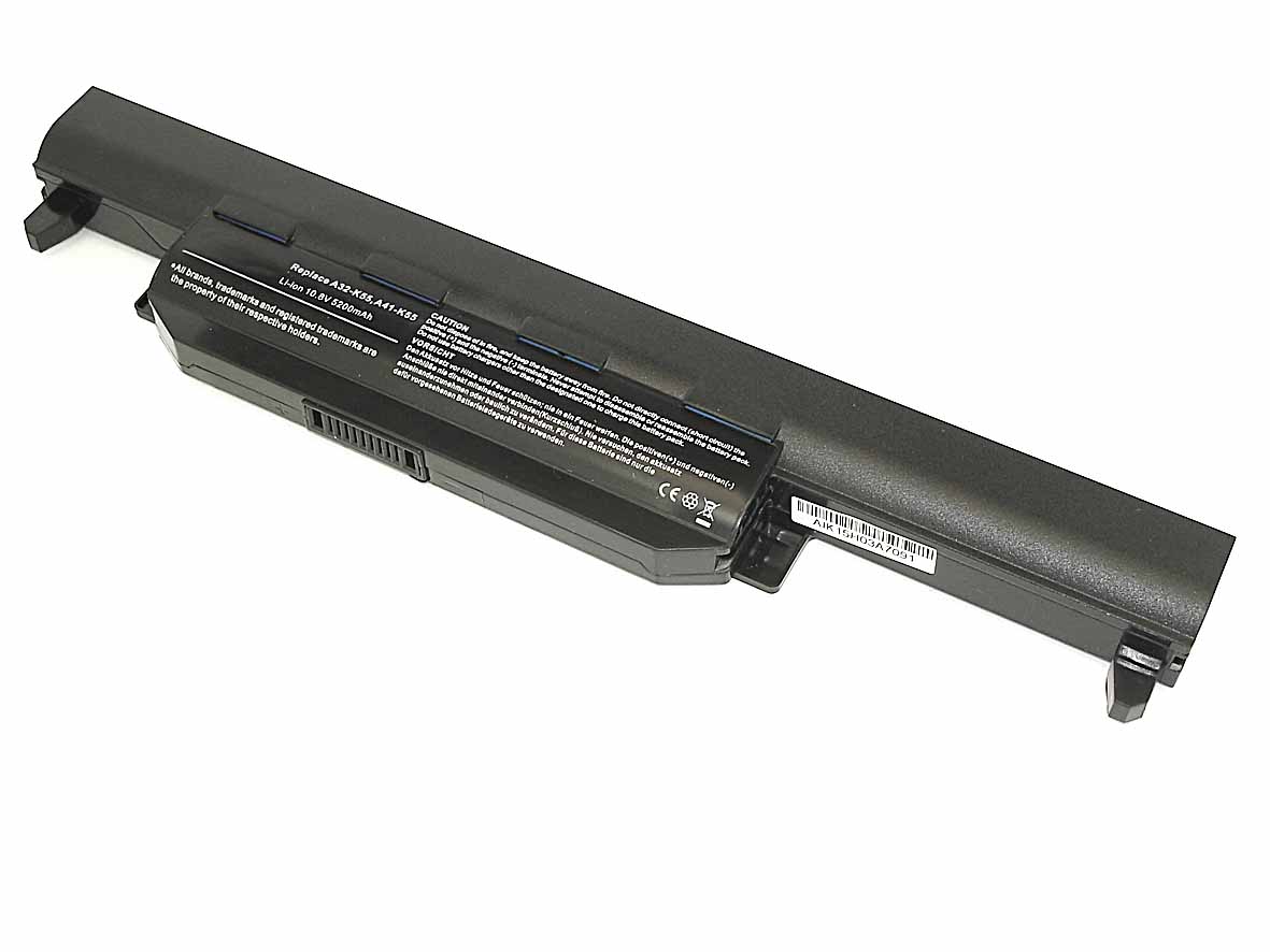 фото Аккумуляторная батарея для ноутбука asus k55 (a32-k55) 10,8v 5200mah oem черная