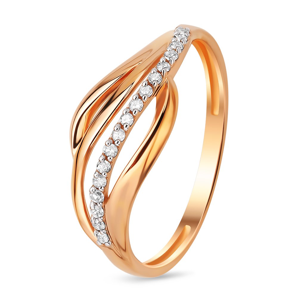 

Кольцо женское из красного золота с бриллиантом 585Gold 101009539, р, 101009539