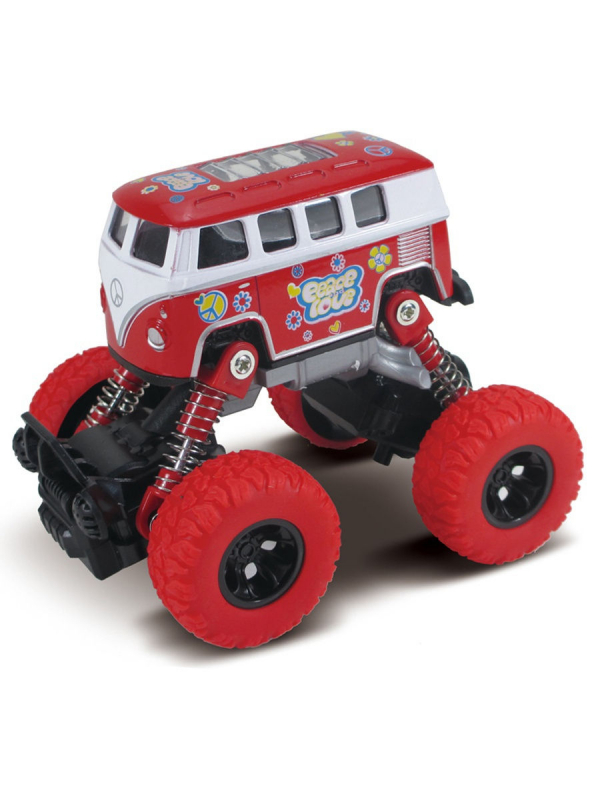 Игровой набор Funky Toys Автобус, die-cast, рессоры, красный, 1:46 FT61076 funky toys автобус инерционный die cast