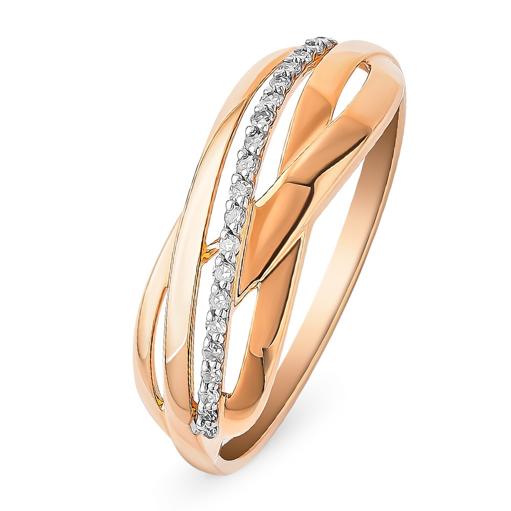 

Кольцо женское из красного золота с бриллиантом 585Gold 101009550, р. 17,5, 101009550