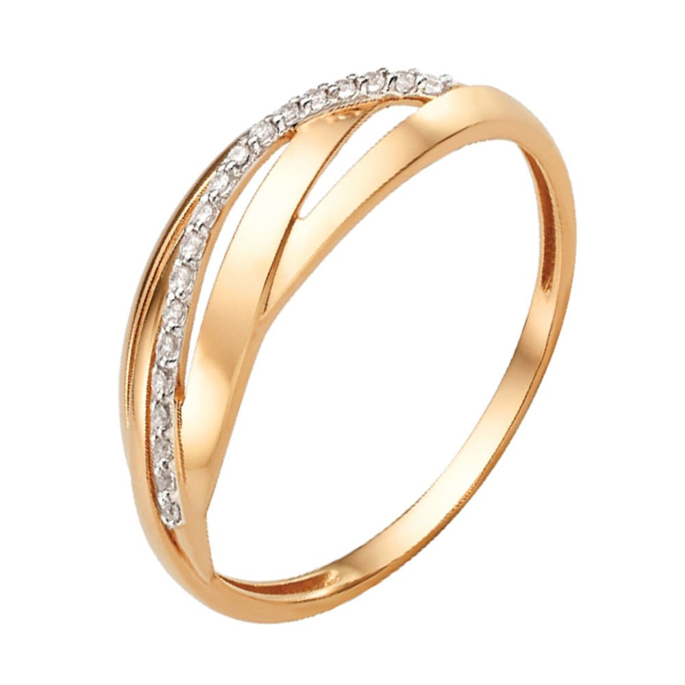 

Кольцо женское из красного золота с бриллиантом 585Gold 101009547, р, 101009547
