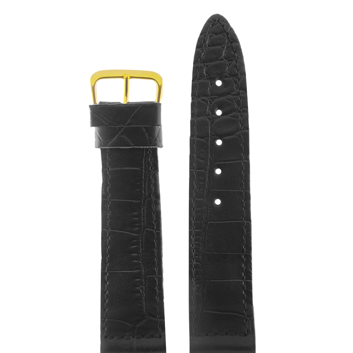 

Ремешок из двух частей мужской Знамя 12 черный croco/золотистый, 12