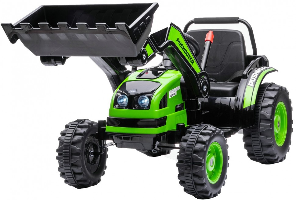 фото Детский электромобиль трактор с ковшом и пультом управления зеленый hl389-lux-green harleybella