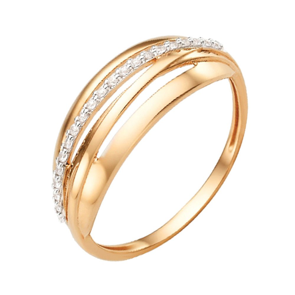 

Кольцо женское из красного золота с бриллиантом 585Gold 101009546, р. 19, 101009546
