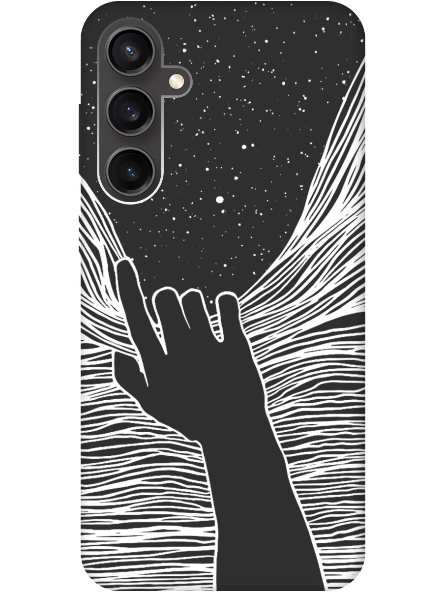 

Силиконовый чехол на Samsung Galaxy S23 FE с рисунком "Рука и нити" Soft Touch черный, 20001436