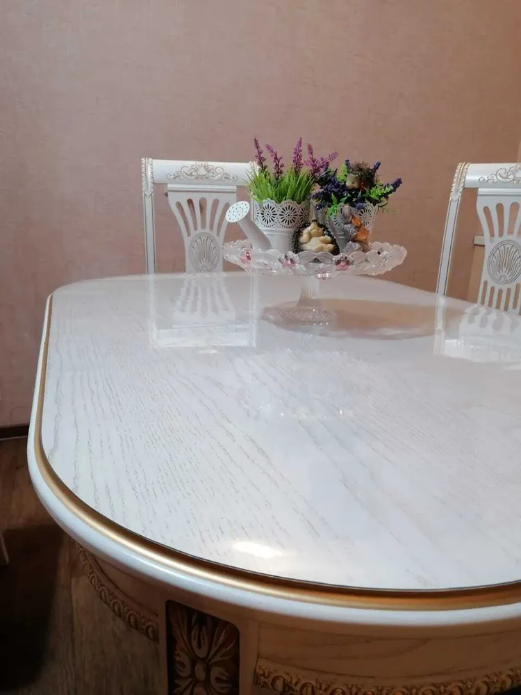 фото Силиконовая рифленая скатерть 90x180см, толщина 2 мм, овал plenkadecorsamara