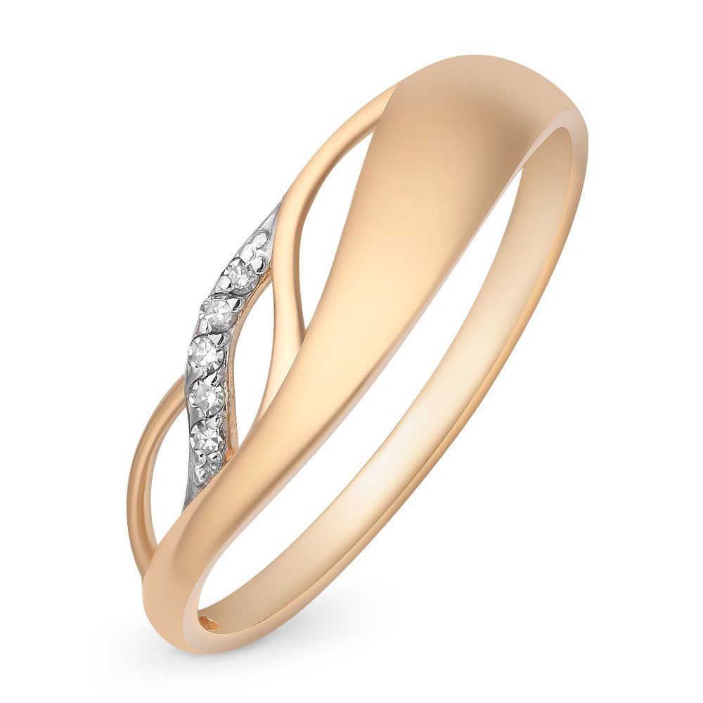 

Кольцо женское из красного золота с бриллиантом 585Gold 101011981, р, 101011981