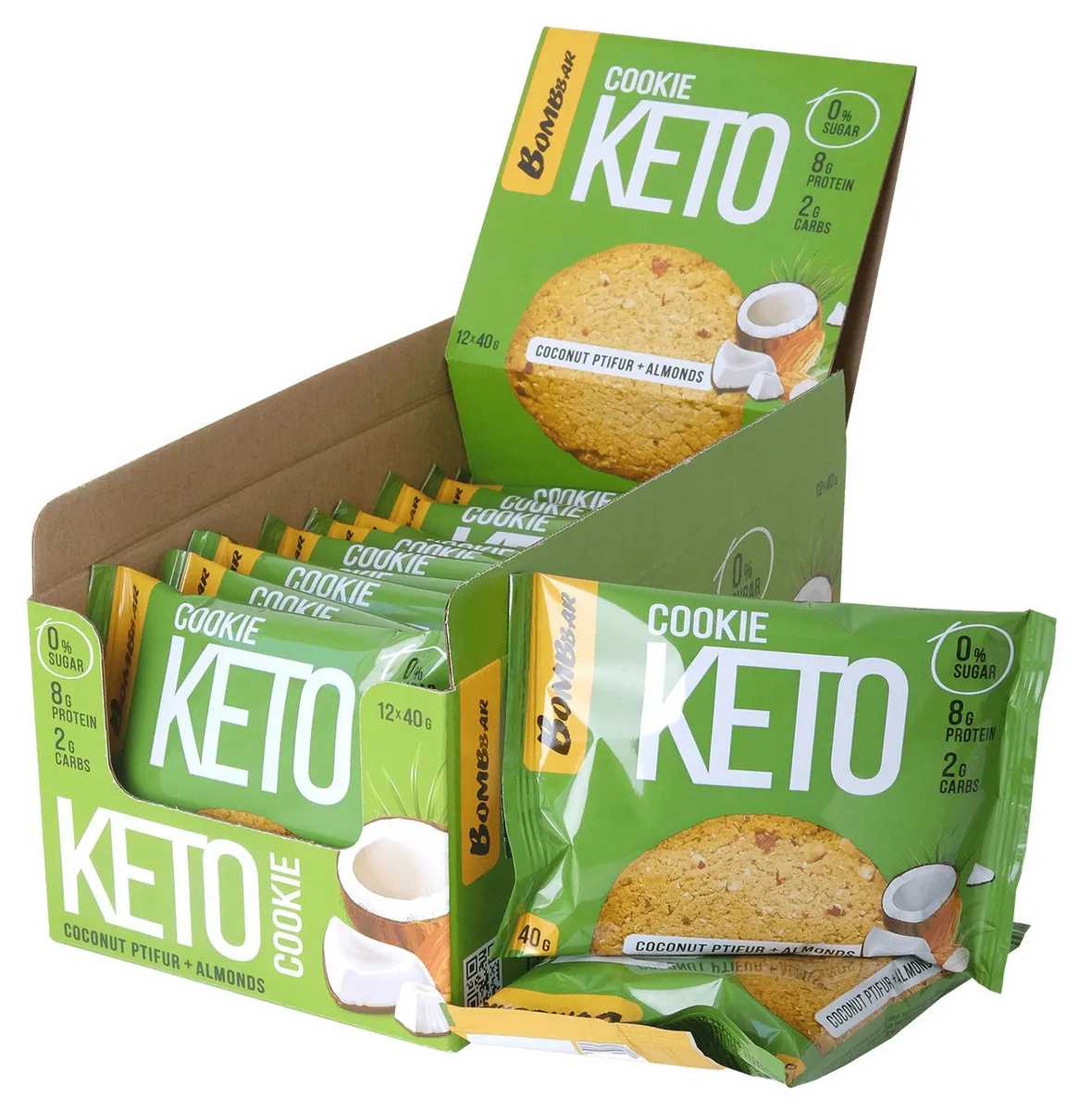 

Печенье Keto Cookie, 15шт по 40г (Кокосовый птифур и миндаль)