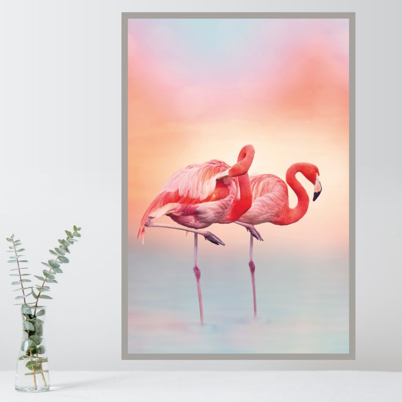 

Постер на стену ПолиЦентр Розовые фламинго на закате 30х40 см, Розовыефламингоназаказте