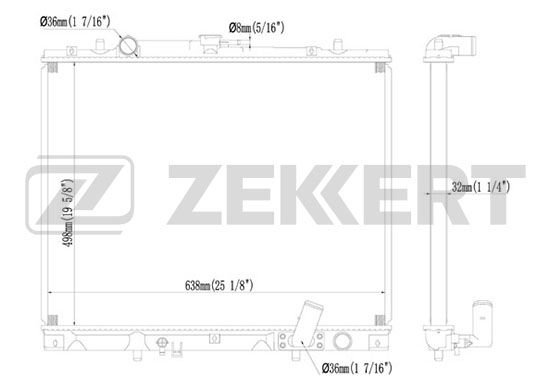 Радиатор охлаждения двигателя ZEKKERT MK-1218
