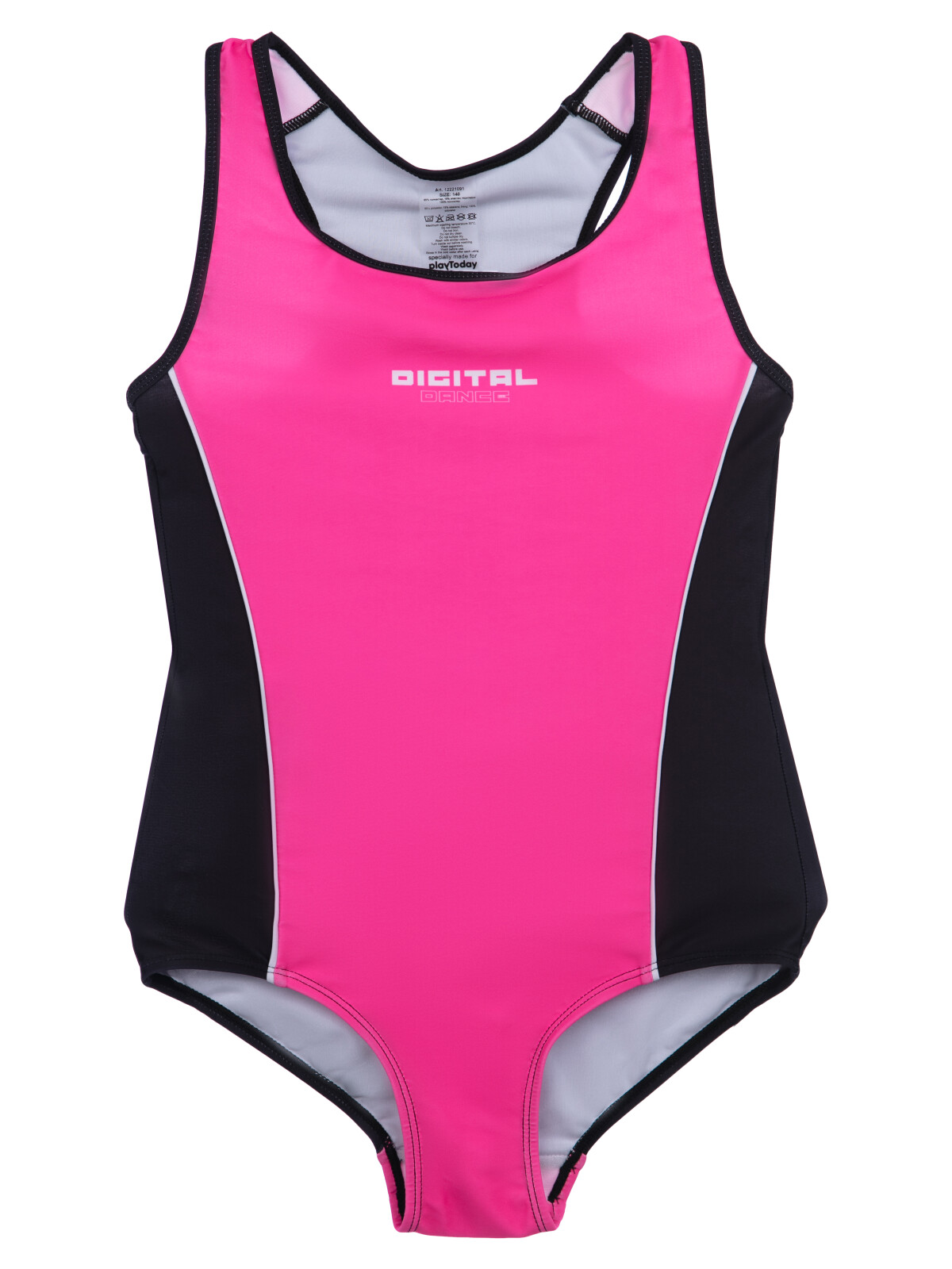 

Купальник слитный детский PlayToday 12221091, цвет черный, розовый, размер 152, 12221091
