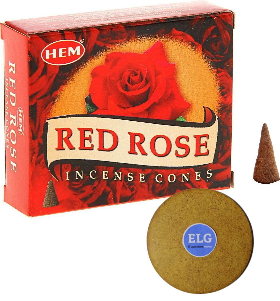 

Благовония HEM конусы Красная Роза (Red Rose) упаковка 10 конусов + подставка ELG