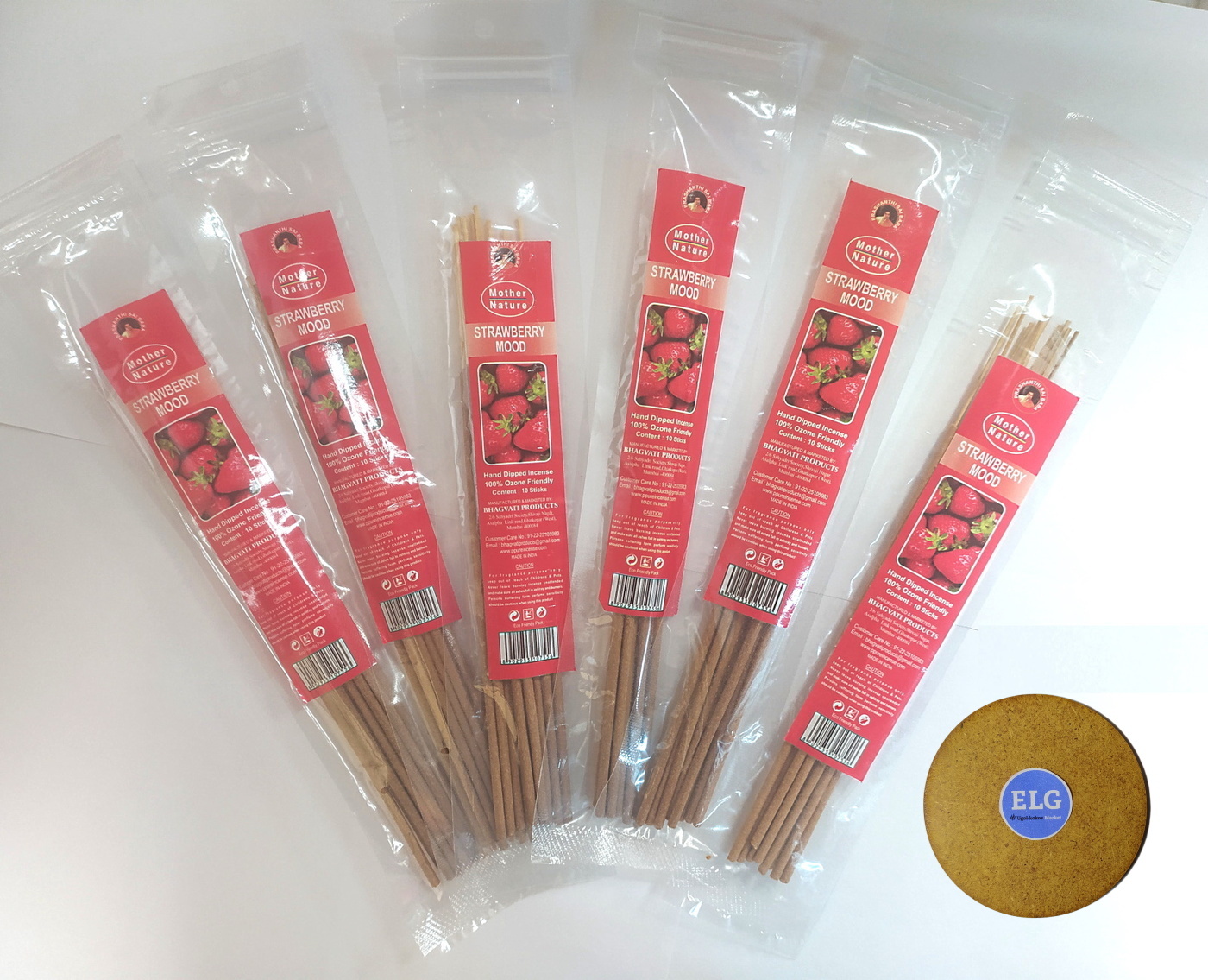 фото Благовония hem клубничное настроение (strawberry mood) 6 упаковок по 10 шт) + подставка