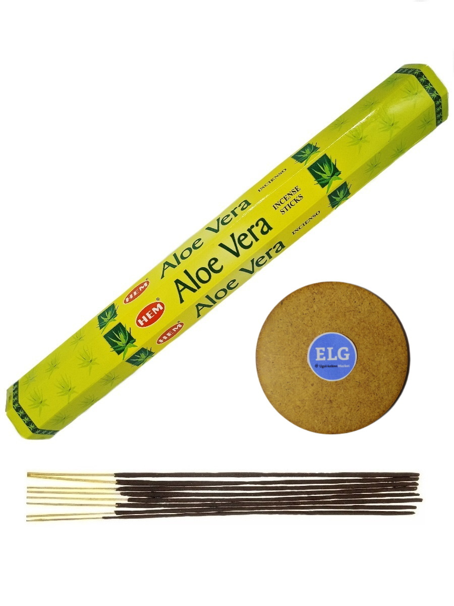 

Благовония HEM Алоэ-Вера (Aloe Vera) + подставка ELG