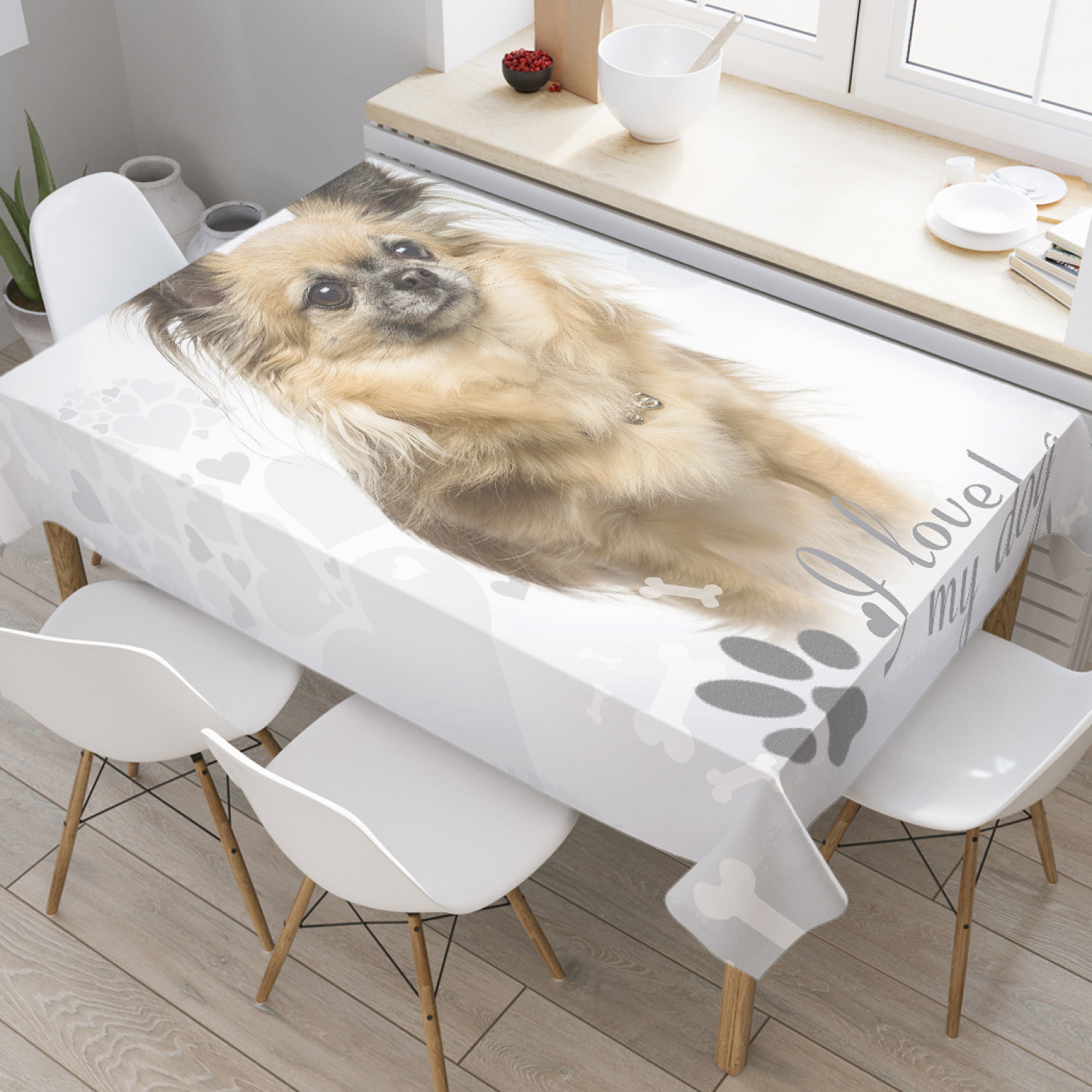 

Скатерть прямоугольная на кухонный стол JoyArty "Собака Чихуахуа" из оксфорда, 180x145 см, Белый, Собака Чихуахуа