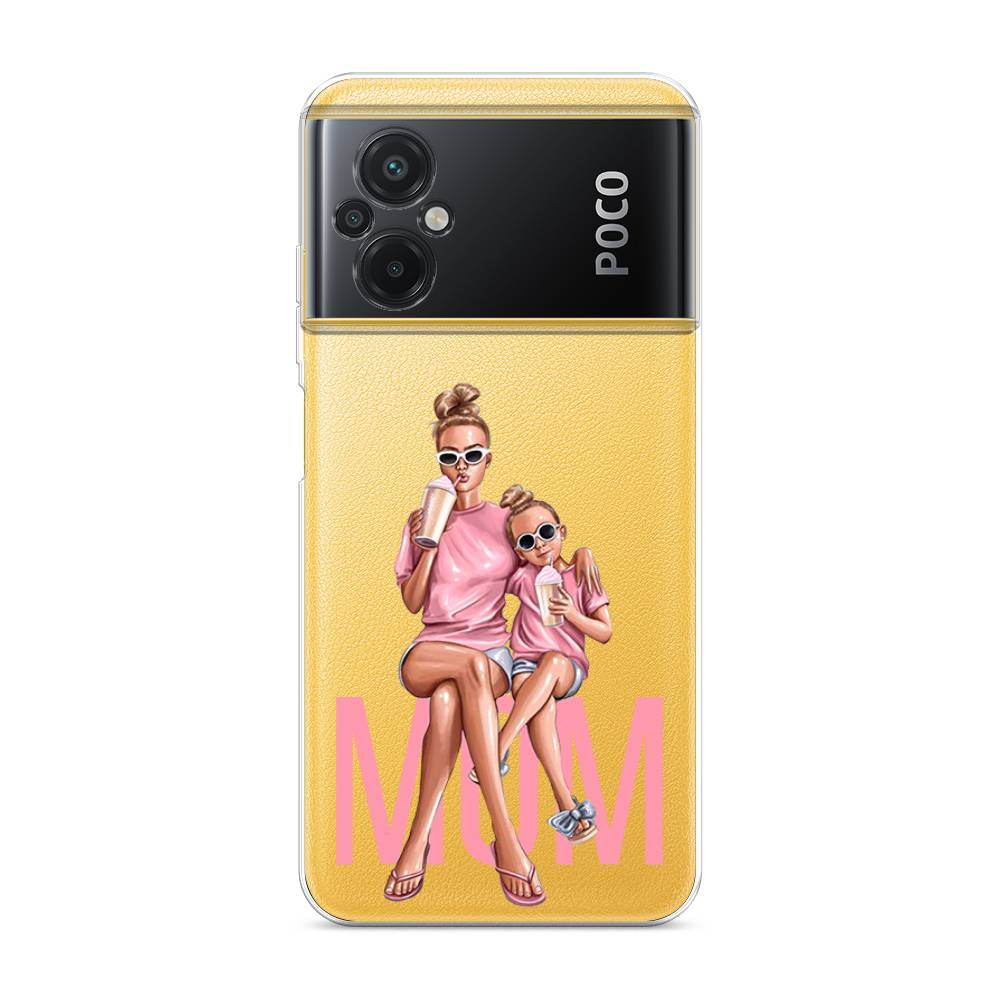 

Чехол Awog на Poco M5 / Сяоми Поко M5 "Lovely mom", Синий;бежевый;розовый, 316450-7