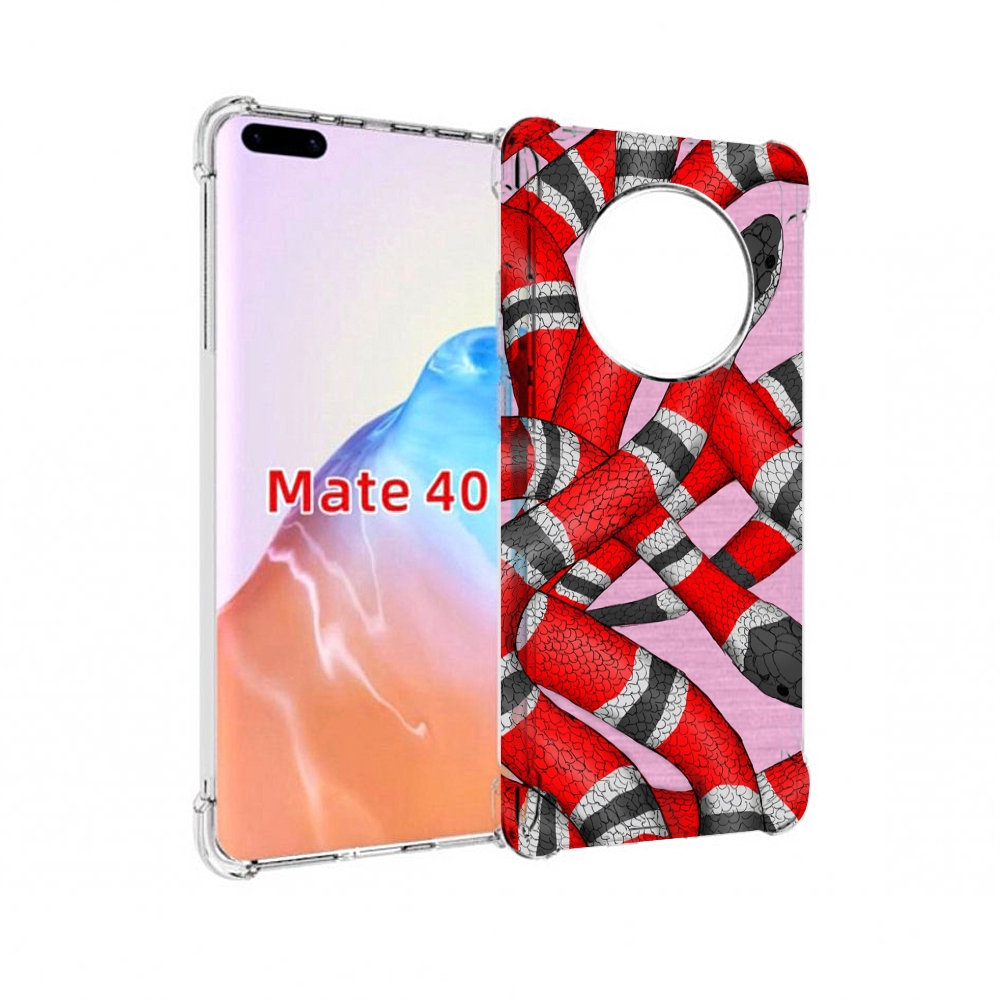

Чехол MyPads Tocco для Huawei Mate 40 змея-красно-черно-белый, Прозрачный, Tocco