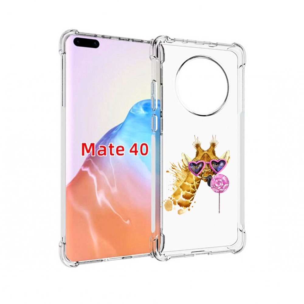 

Чехол MyPads Tocco для Huawei Mate 40 акварельный жираф, Прозрачный, Tocco