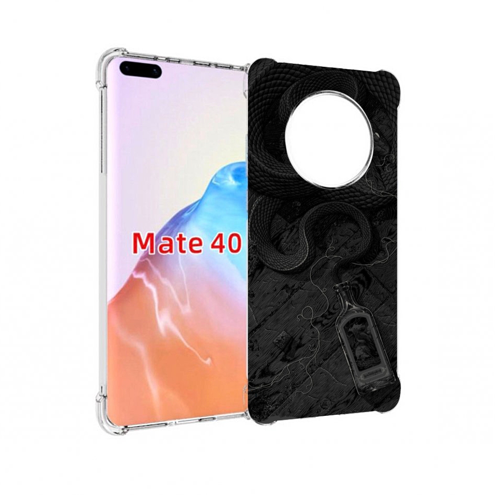 

Чехол MyPads Tocco для Huawei Mate 40 змея с бутылкой, Прозрачный, Tocco