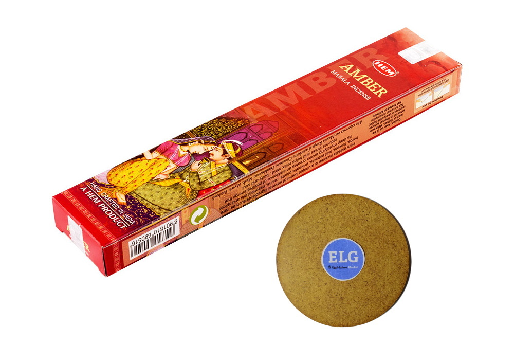 

Благовония HEM Амбер (Amber masala 15gm) + подставка ELG