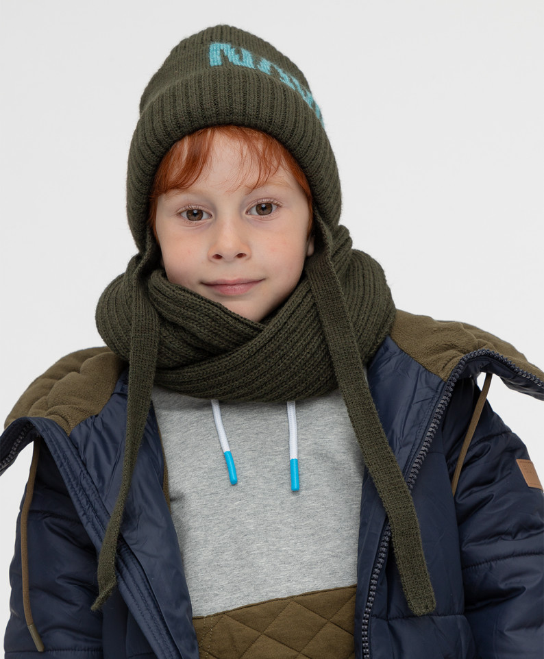 фото Шапка вязаная button blue 221bbbmx73014400 цв. хаки р. 52