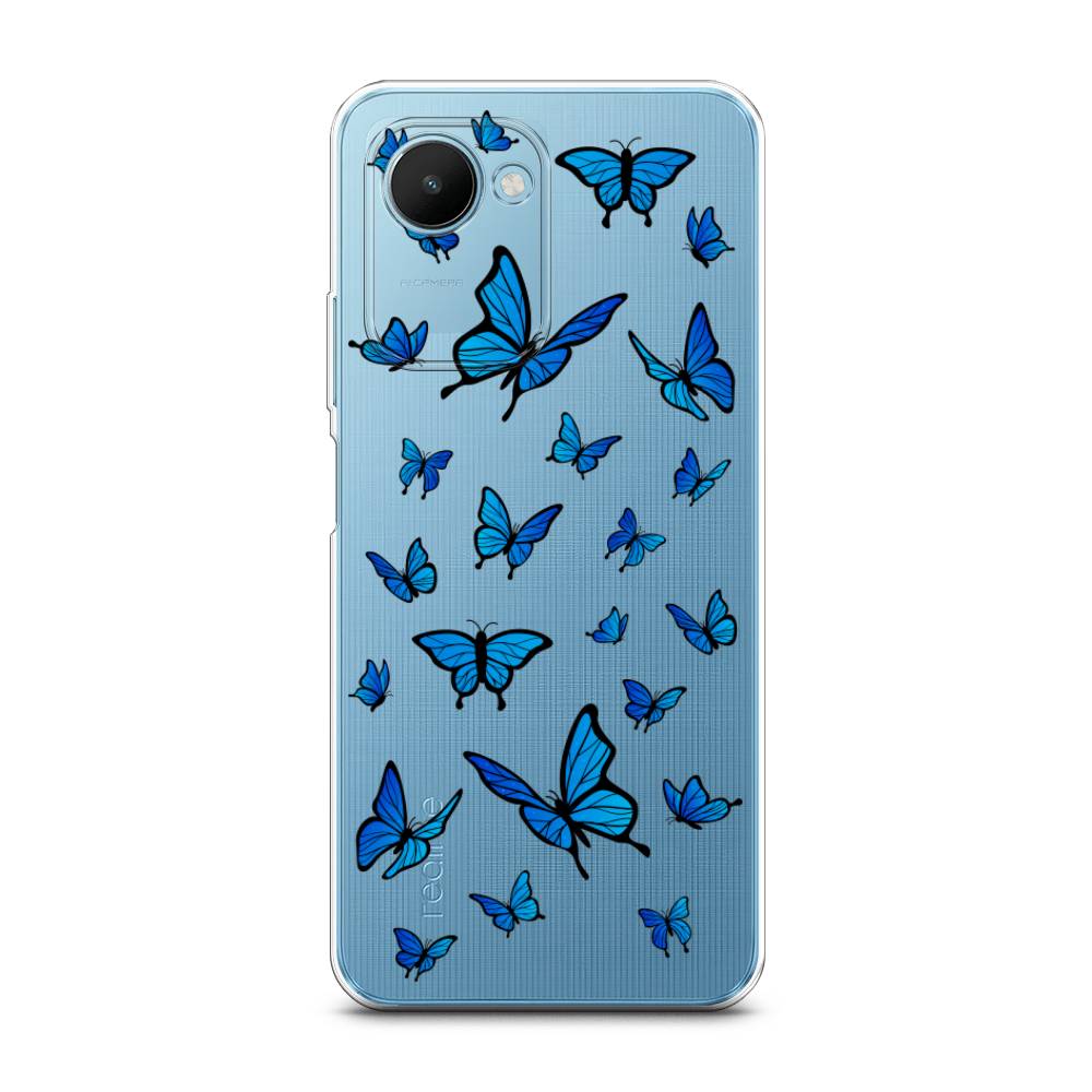 фото Чехол awog для realme c30s 4g "синие бабочки"