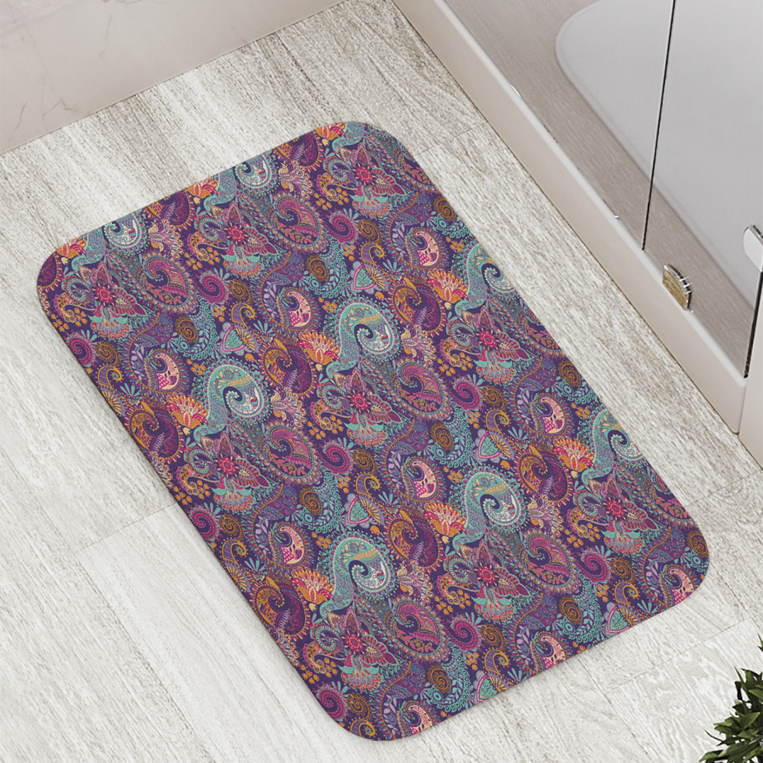 

Коврик противоскользящий JoyArty "Турецкий дудл" для ванной, сауны, бассейна, 77х52 см, Турецкий дудл