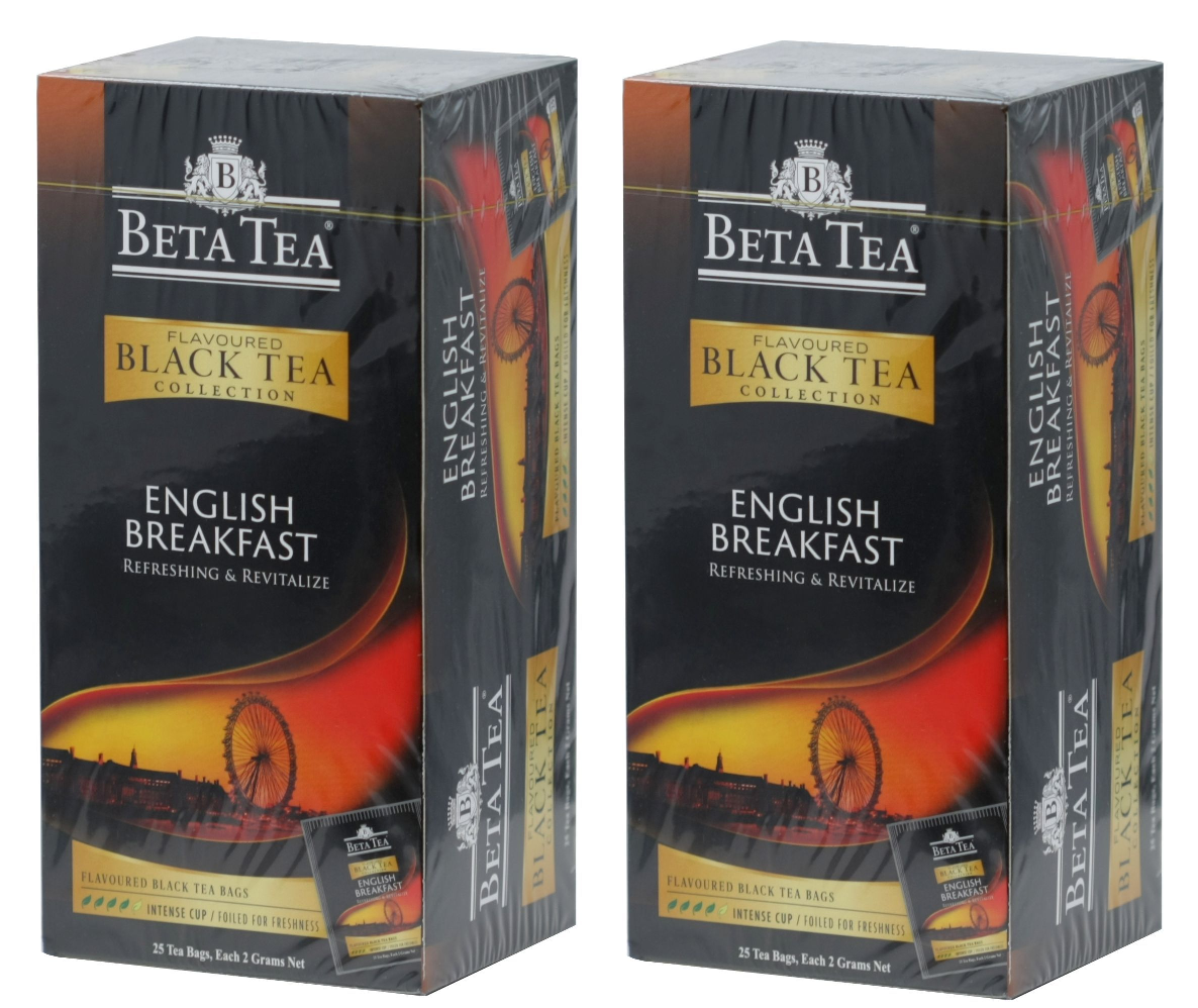 

Чай черный Beta Tea Английский завтрак, 25 пакетиков по 2 г, 2 шт