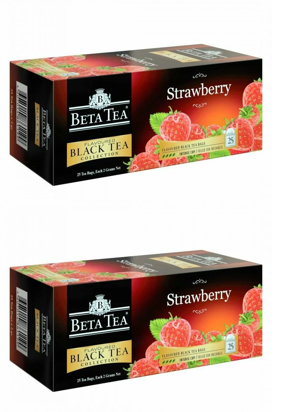 

Чай черный Beta Tea Клубника, 25 пакетиков по 2 г *2 шт