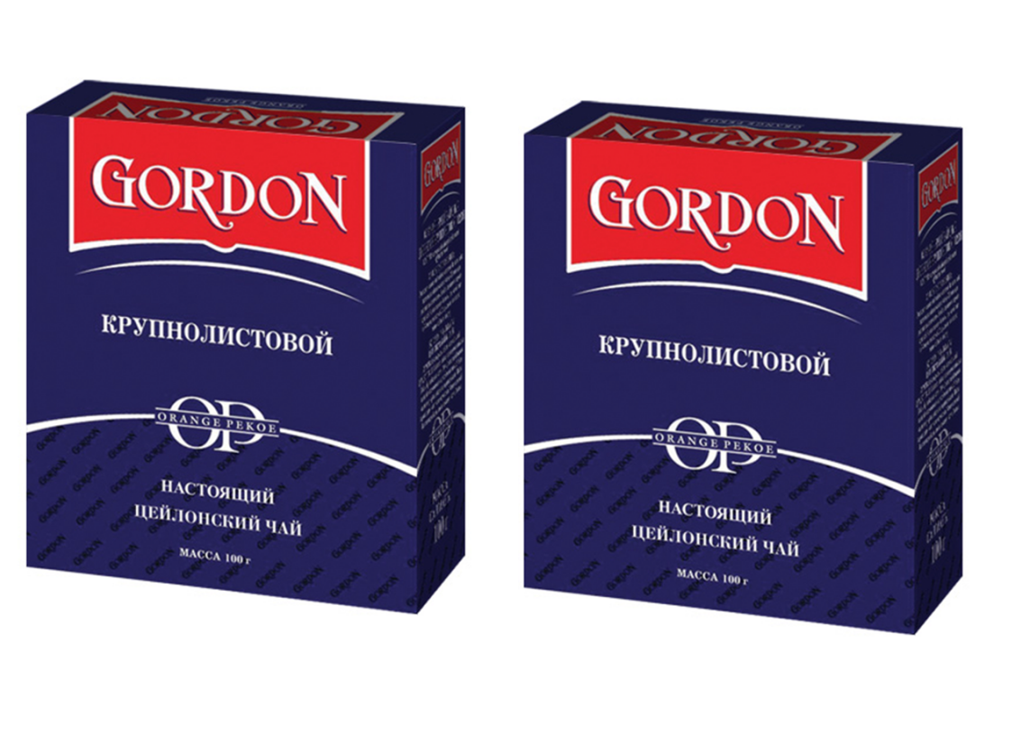 Чай Gordon цейлонский крупный лист, 100 г *2 шт