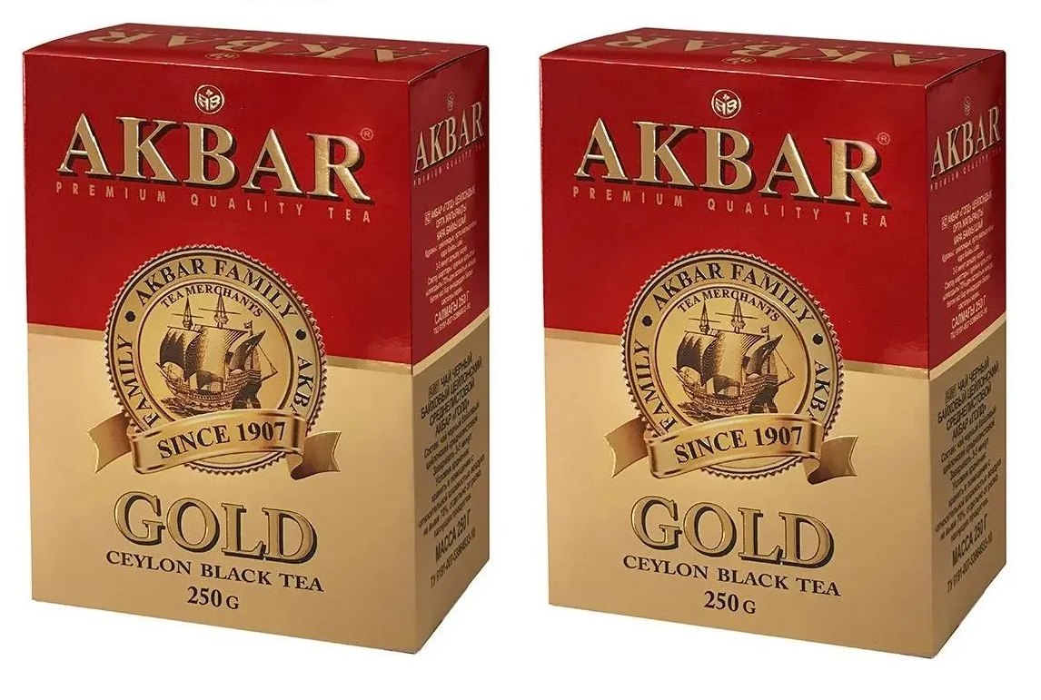 

Чай черный Akbar золотой листовой,, 250 г *2 шт