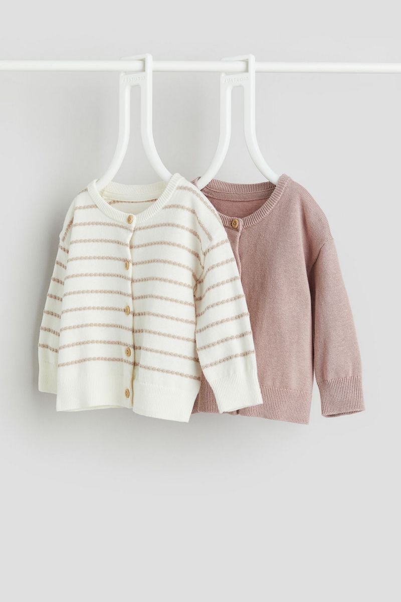 

Кардиган детский H&M 1202195, Светло-матовый розовый в полоску, 98, 1202195