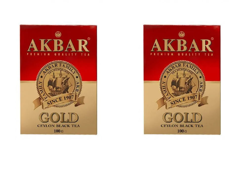 

Чай черный Akbar Золотой FBOP листовой, 100 г *2 шт