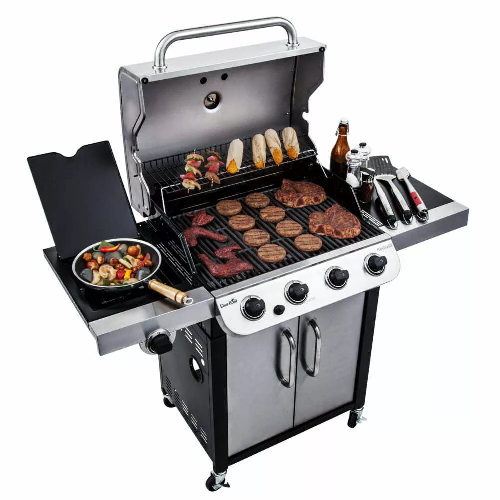 

Газовый гриль Char-Broil 468402518s Performance 4SB и набор инструментов, перчатки, Серый