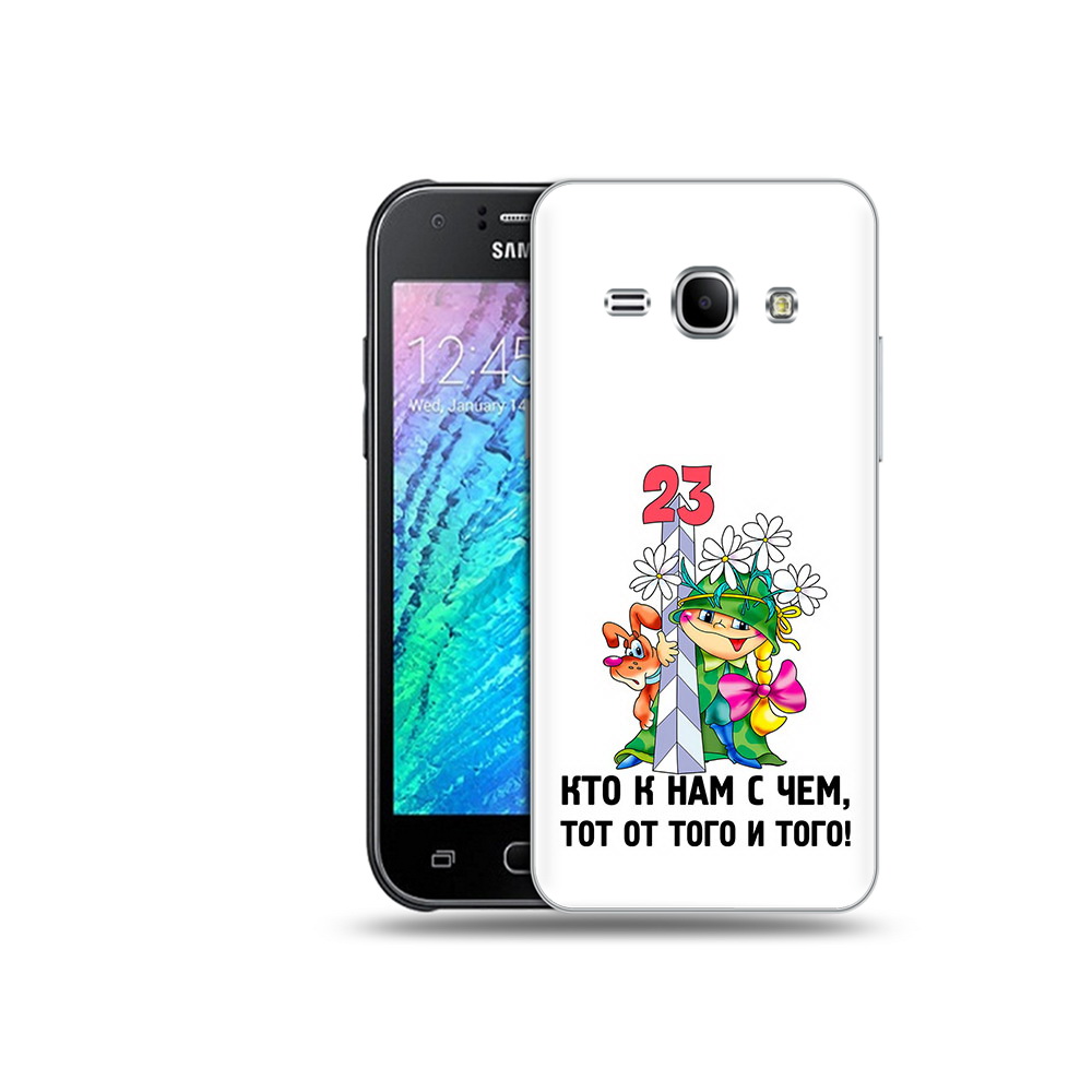 

Чехол MyPads Tocco для Samsung Galaxy J1 23 февраля мальчик с надписью (PT26162.569.12), Прозрачный, Tocco