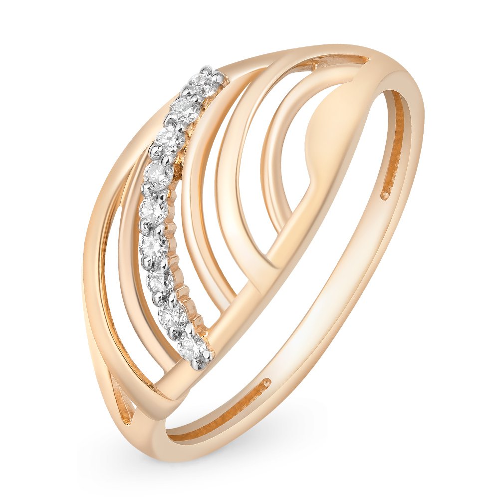 

Кольцо женское из красного золота с бриллиантом 585Gold 101011535, р, 101011535