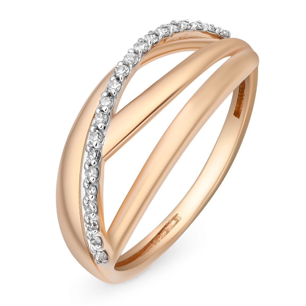 

Кольцо женское из красного золота с бриллиантом 585Gold 101011534, р, 101011534